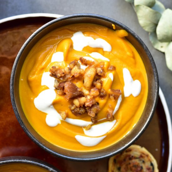 Pumpkin ginger brown butter soup