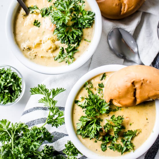 Slow Cooker Broccoli “Cheese” Soup