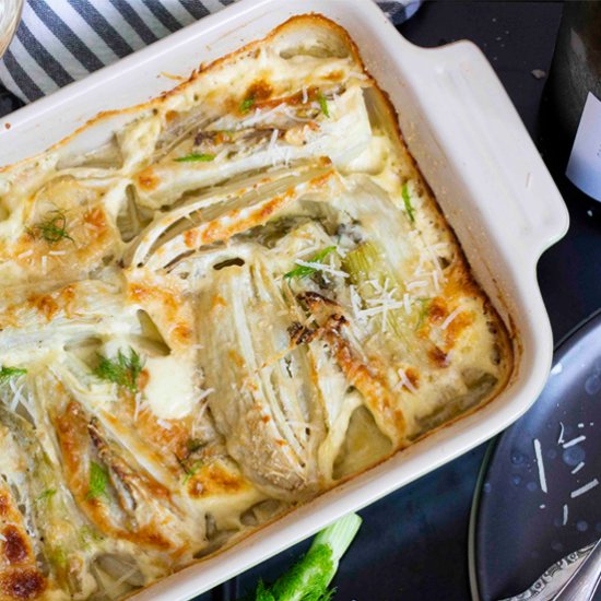 Baked Fennel with Parmesan & Cream