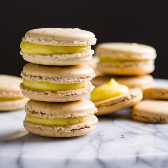 Earl Grey Macarons with Lemon Curd