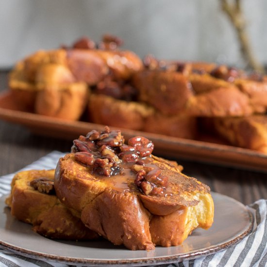 Pumpkin French Toast + Pralines