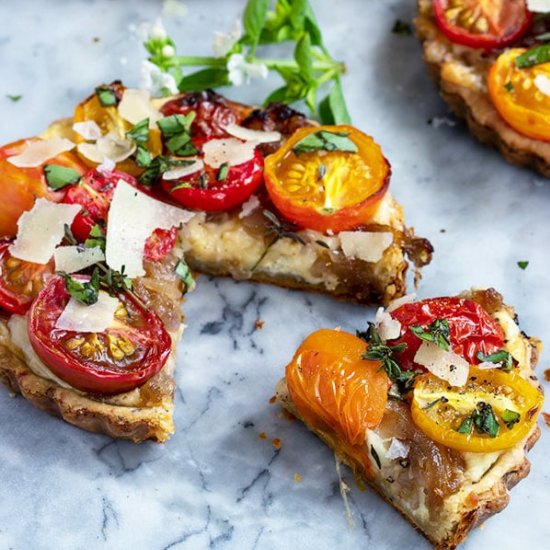 Cheese Tart with Tomatoes & Herbs