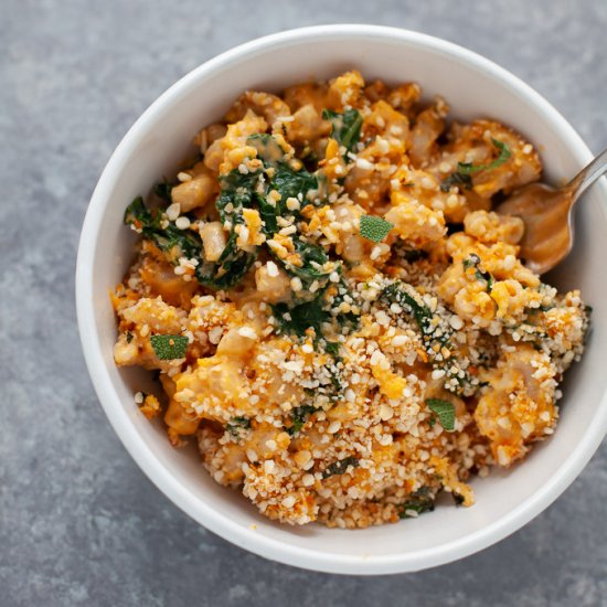 Sweet Potato Mac & Cheese with Kale