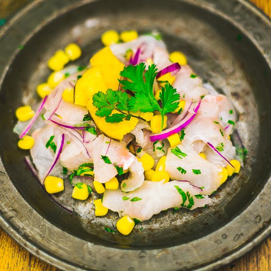 Peruvian raw fish salad