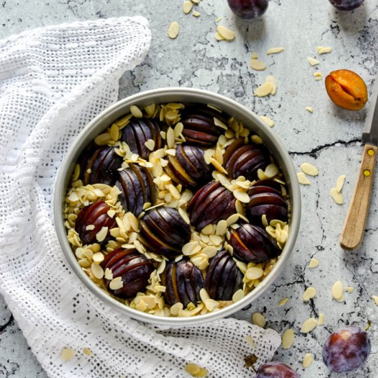 Italian Plum Almond Streusel Cake