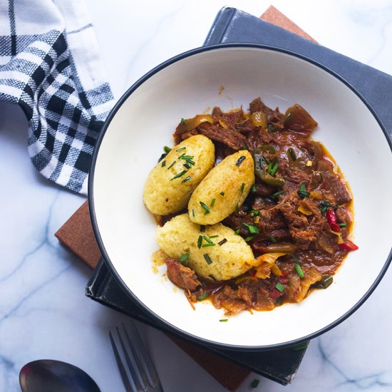 Semolina Dumpling with Beef Stew