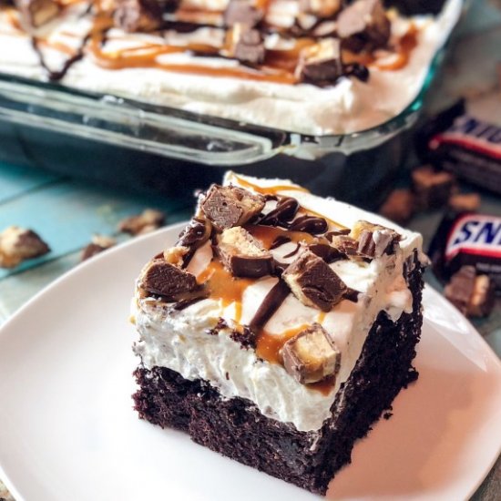 Snickers Poke Cake