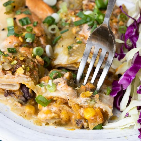 Black Bean and Pumpkin Enchiladas