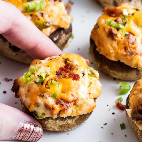 Jalapeno Popper Stuffed Mushrooms