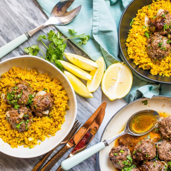 Carne Asada Meatballs with Arroz