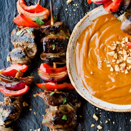 Beef Satay with Peanut Sauce