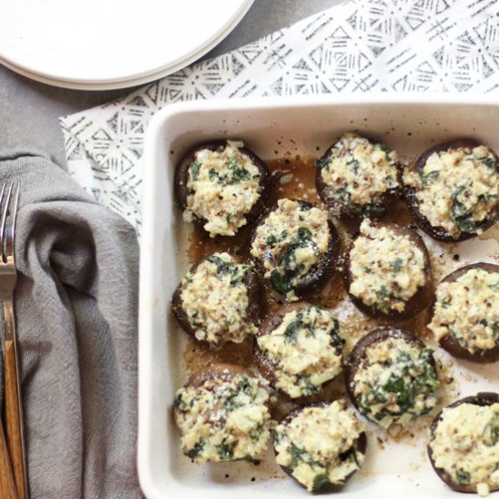 Creamy Spinach Stuffed Mushrooms