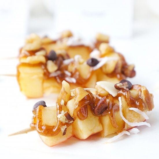 Healthy Caramel Apple Skewers