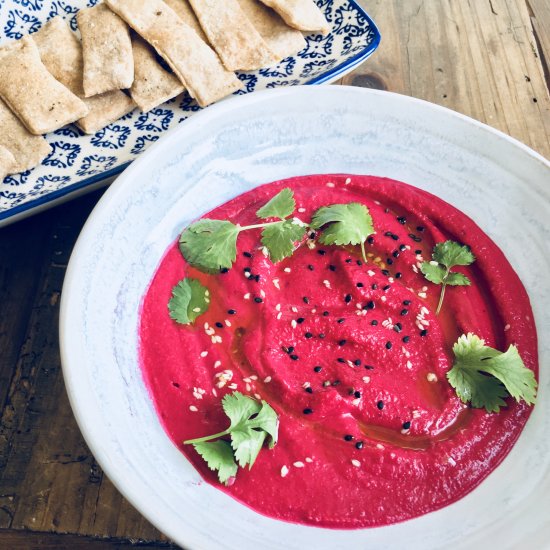 Homemade Roasted Beetroot Hummus