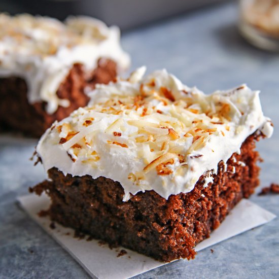 Chocolate Coconut Poke Cake