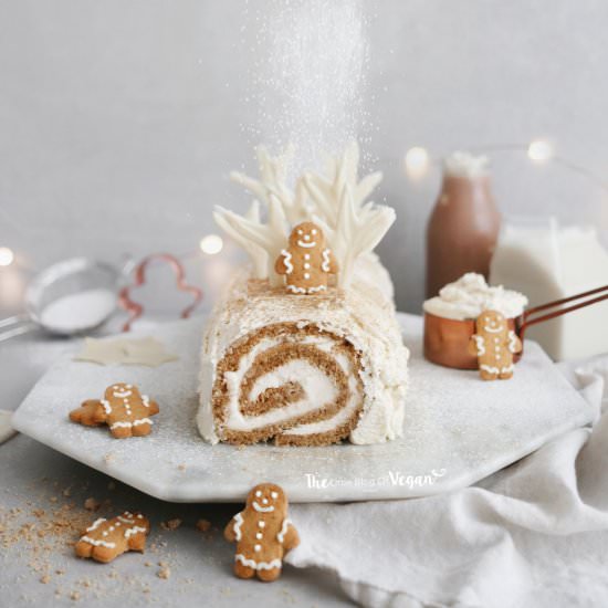 Gingerbread yule log