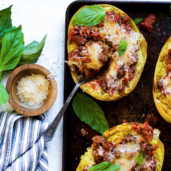 Baked Bolognese Spaghetti Squash