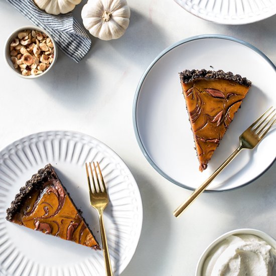 Pumpkin Nutella Swirl Tart