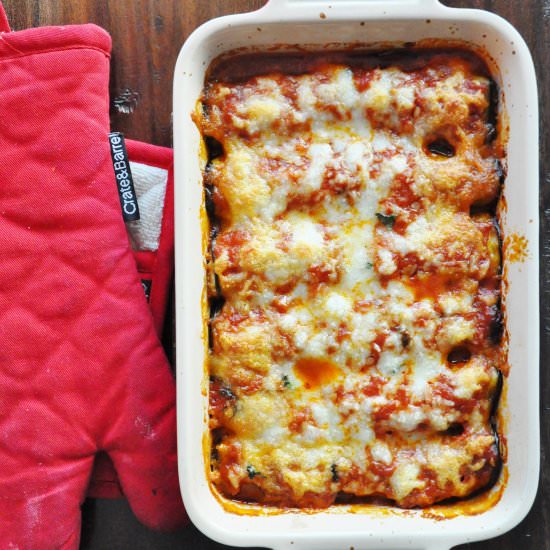 Baked Eggplant Spinach Rollatini