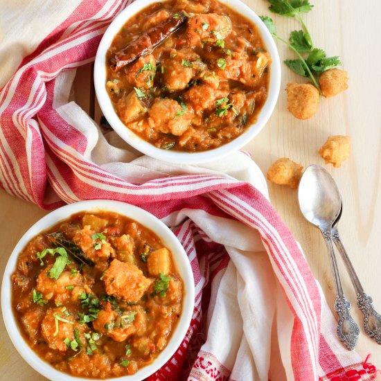 Assamese Red Lentil Fritters Curry