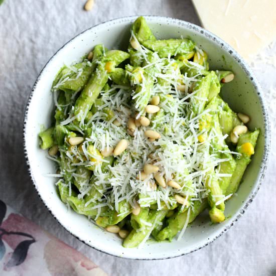 Creamy Avocado Spinach Pasta