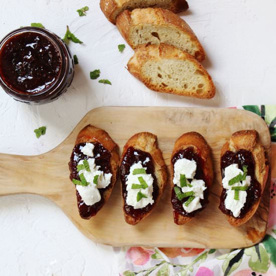 Strawberry Jam Goat Cheese Crostini