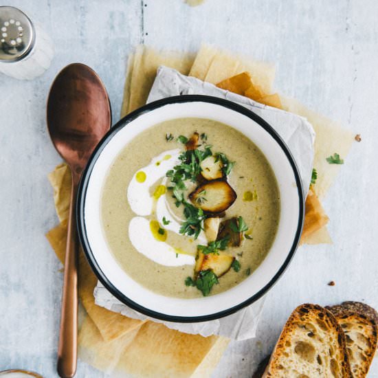 Creamy wild mushroom soup