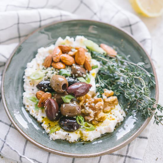 Savory Ricotta Olive Nut Bowl