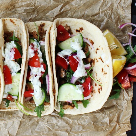 Mediterranean Turkey Tacos