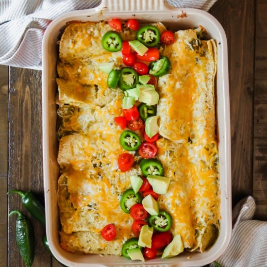 Easy Green Chicken Enchiladas