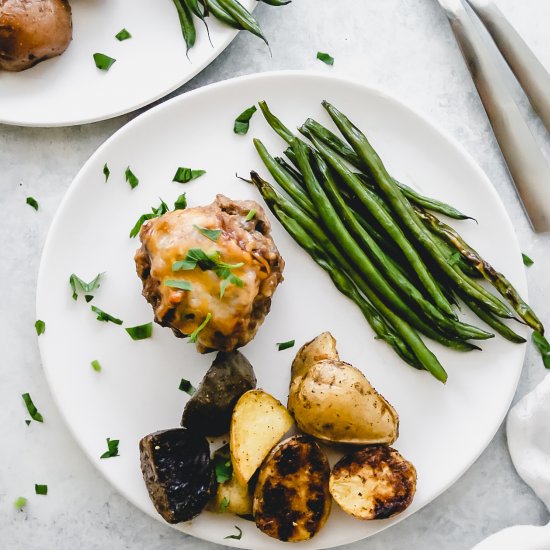 Easy Mini BBQ Meatloaf Dinner