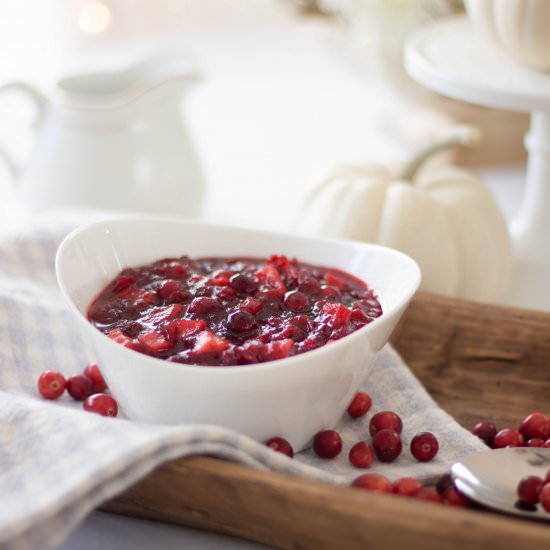 Easy Maple Apple Cranberry Sauce