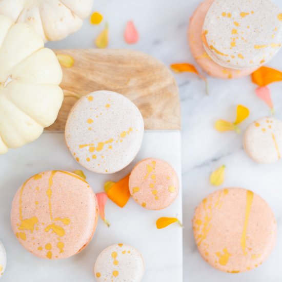 Golden Pumpkin Spice Macarons