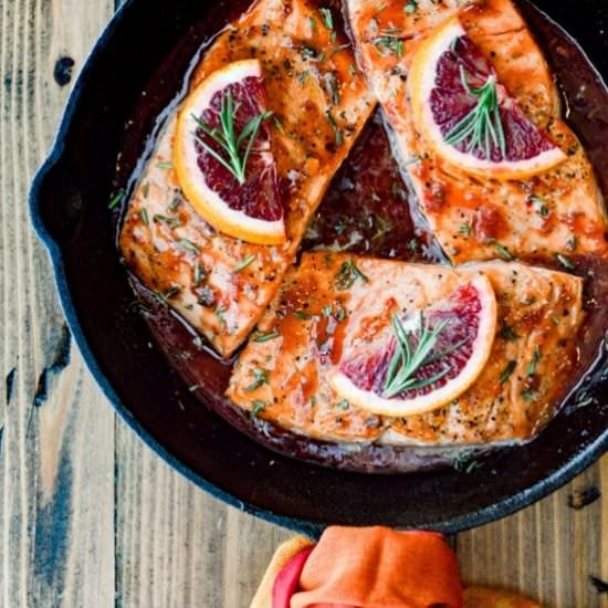 Pan Seared Salmon in Orange Sauce