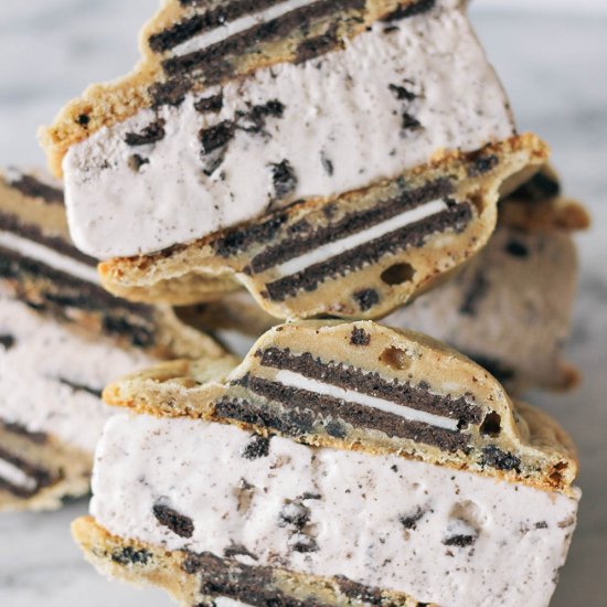 Triple Oreo Ice Cream Sandwich