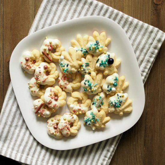 Sprinkled Spritz Cookies