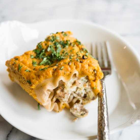 Pumpkin Lasagna Rolls