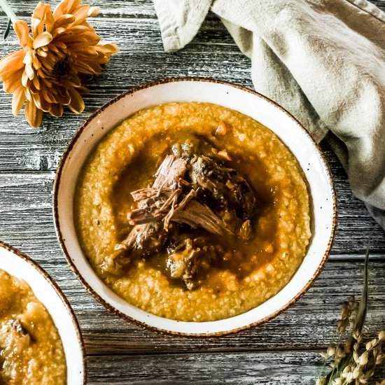 Lamb Roast and Pumpkin Sage Polenta