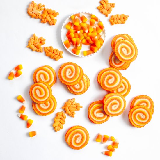 Candy Corn Pinwheel Cookies