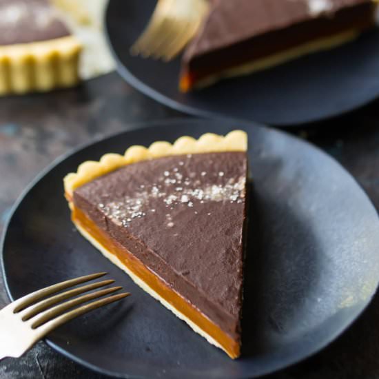 Salted Caramel Chocolate Tart