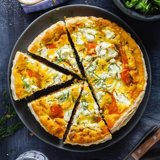 Smoked Salmon Quiche With Cheese