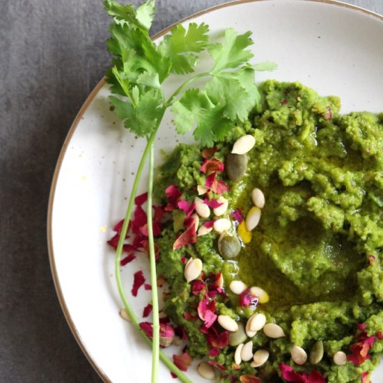 Rose Petal Avocado &Chickpea Hummus