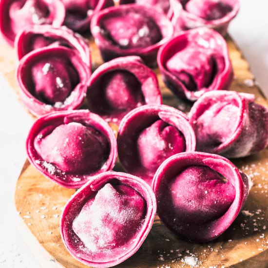 Beet Pasta Mushroom Tortellini