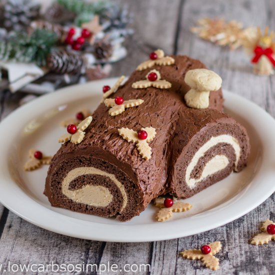 Low Carb Yule Log Cake