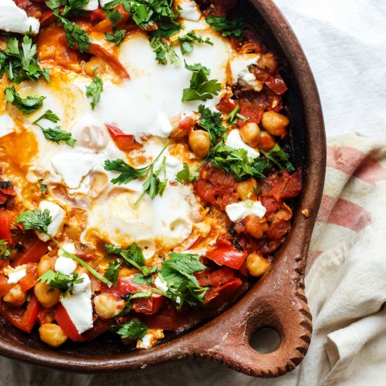 Chickpea Shakshuka w/ Goat Cheese