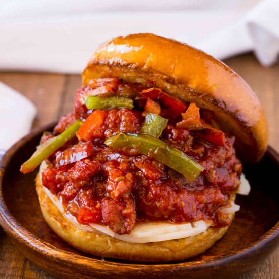 Sausage and Peppers Sloppy Joes