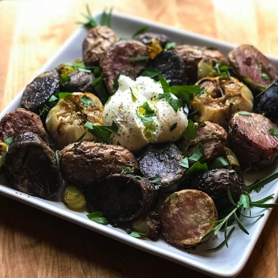 Roasted Potatoes with Burrata