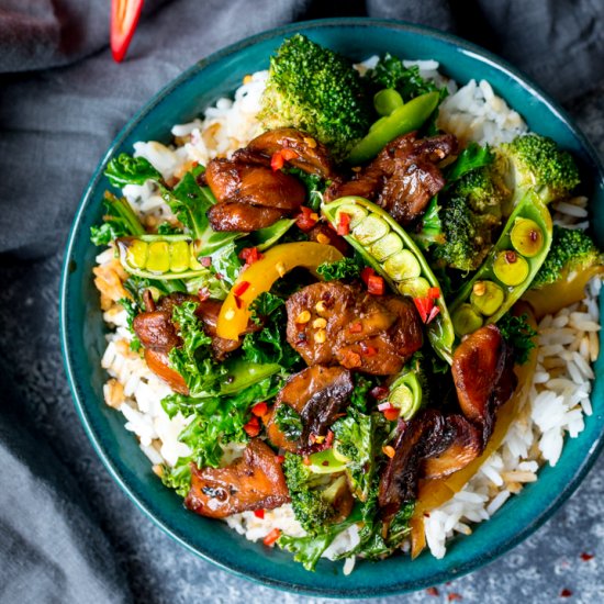 Sticky Chicken Stir Fry