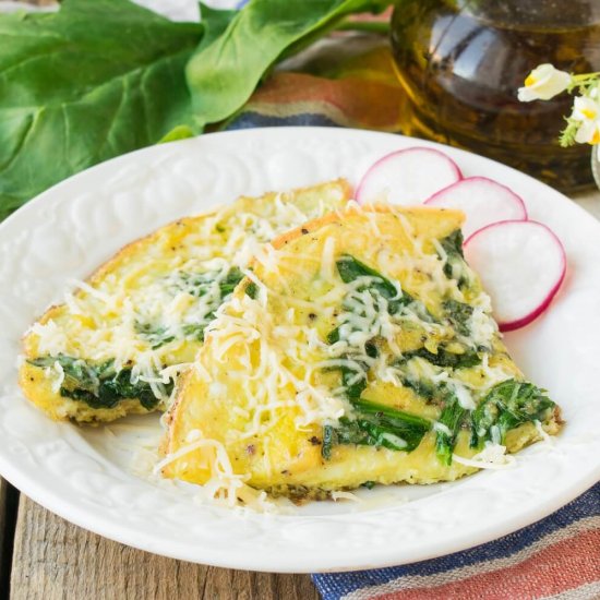 Fried Eggs with Spinach and Cheese