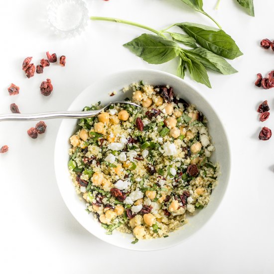 Quinoa, Chickpea, Cranberry Salad